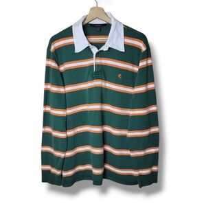 Vintage Express Rugby Shirt Mens L | Preppy Long Sleeve Polo 90s Y2K Collegiate